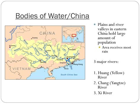 what are some major bodies of water in china